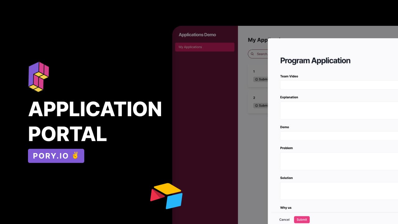 Program application portal built with Pory